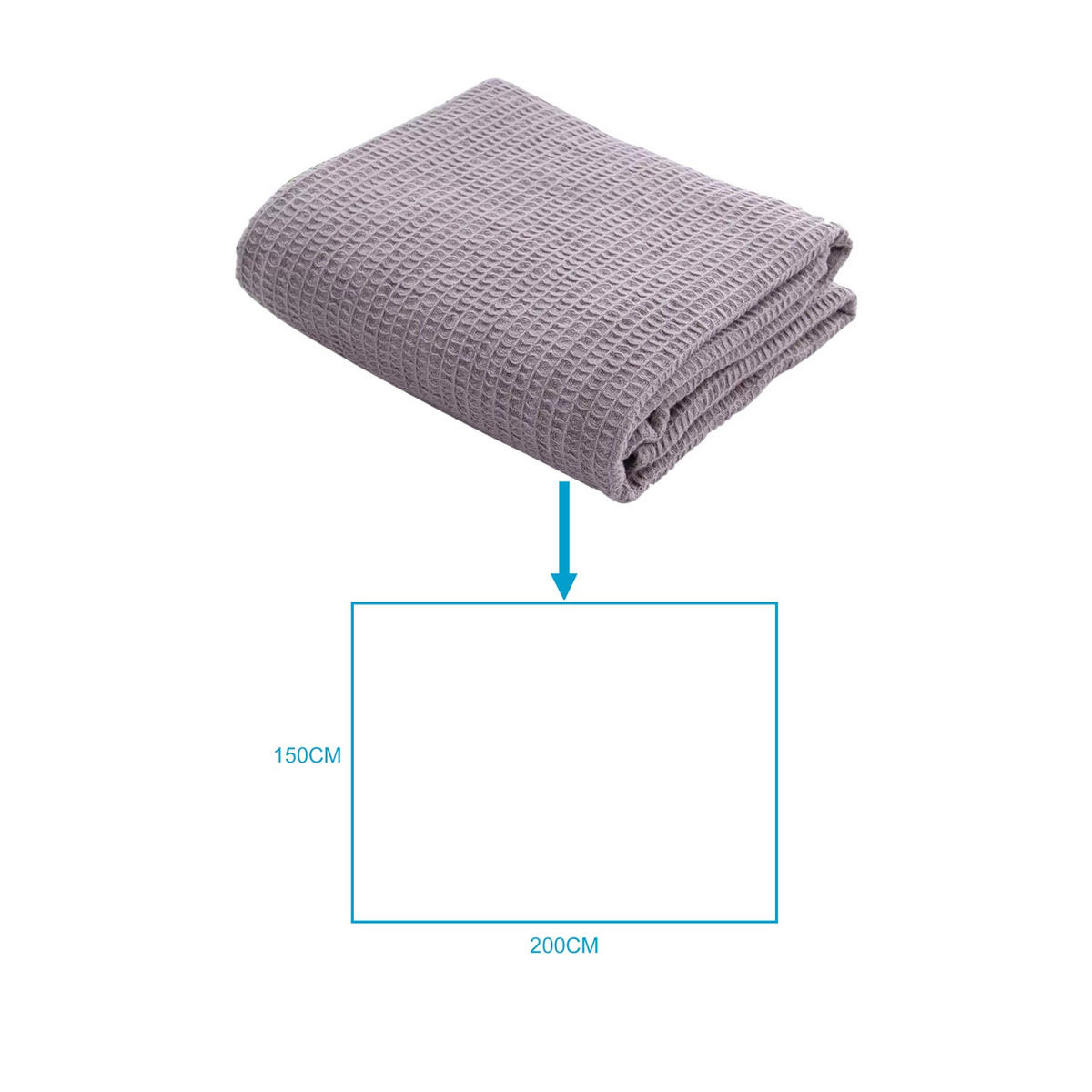 SOMMERDECKE aus Baumwolle 214 / 150 cm (Grau) - Grau, Textil (150/214cm)