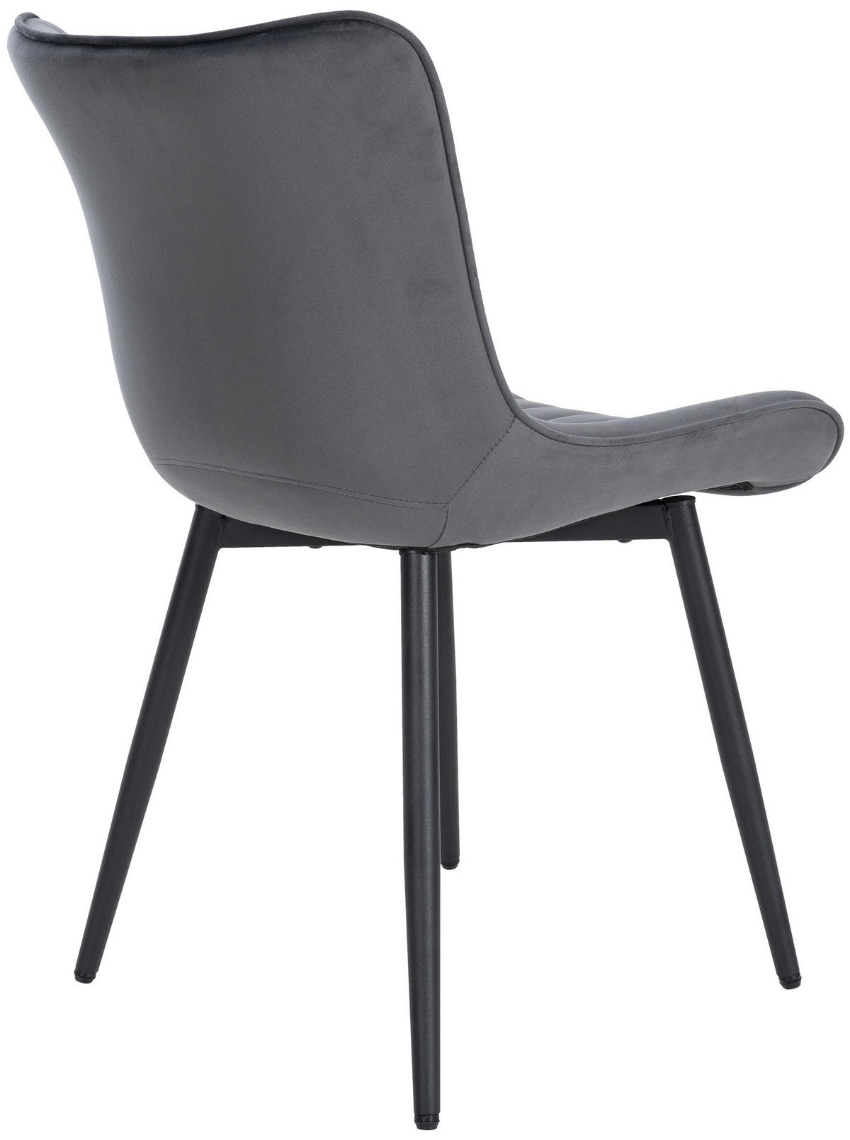 STUHL Samt dunkelgrau - Dunkelgrau/Schwarz, Textil/Metall (50/81/61cm) - CLP