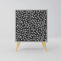 SIDEBOARD BLINDING LIGHTS, Grau, 57,5x42x75,5 cm, Goldfarbene Metallfüße - Goldfarben/Multicolor, Holzwerkstoff/Metall (57.5/75.5/42cm) - SpaceRebels