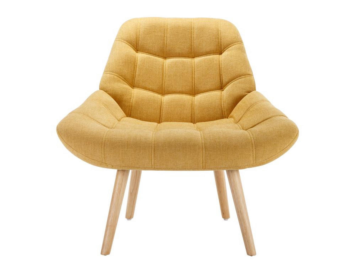 SESSEL - Stoff - Senfgelb - LUOSTO - Gelb, Textil (79/83/87cm) - Vente-Unique