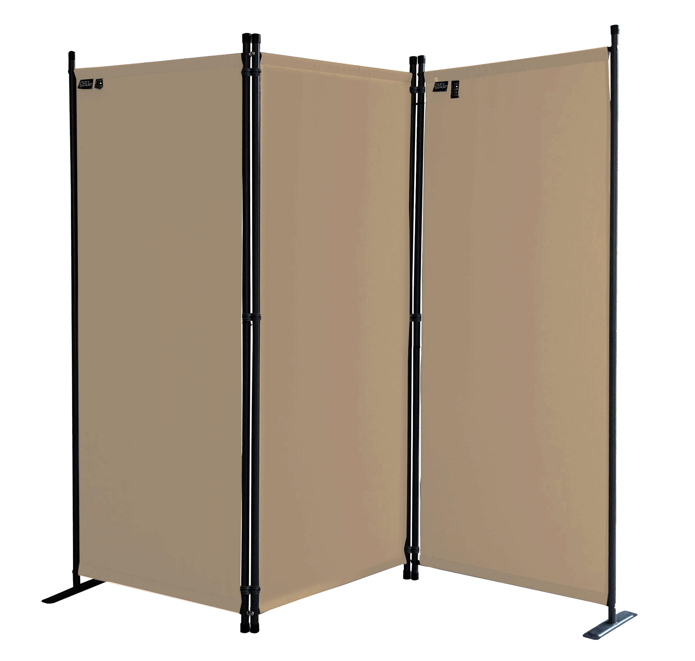 PARAVENT 3-tlg. 170x165 cm Beige - Beige, Metall (170/165cm) - QUICK STAR