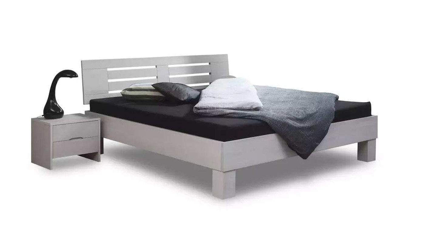 MASSIVHOLZBETT Basic 03 / 160 x 220 cm / buche-weiss-lackiert - Weiß, Holz (160/220cm) - BED BOX