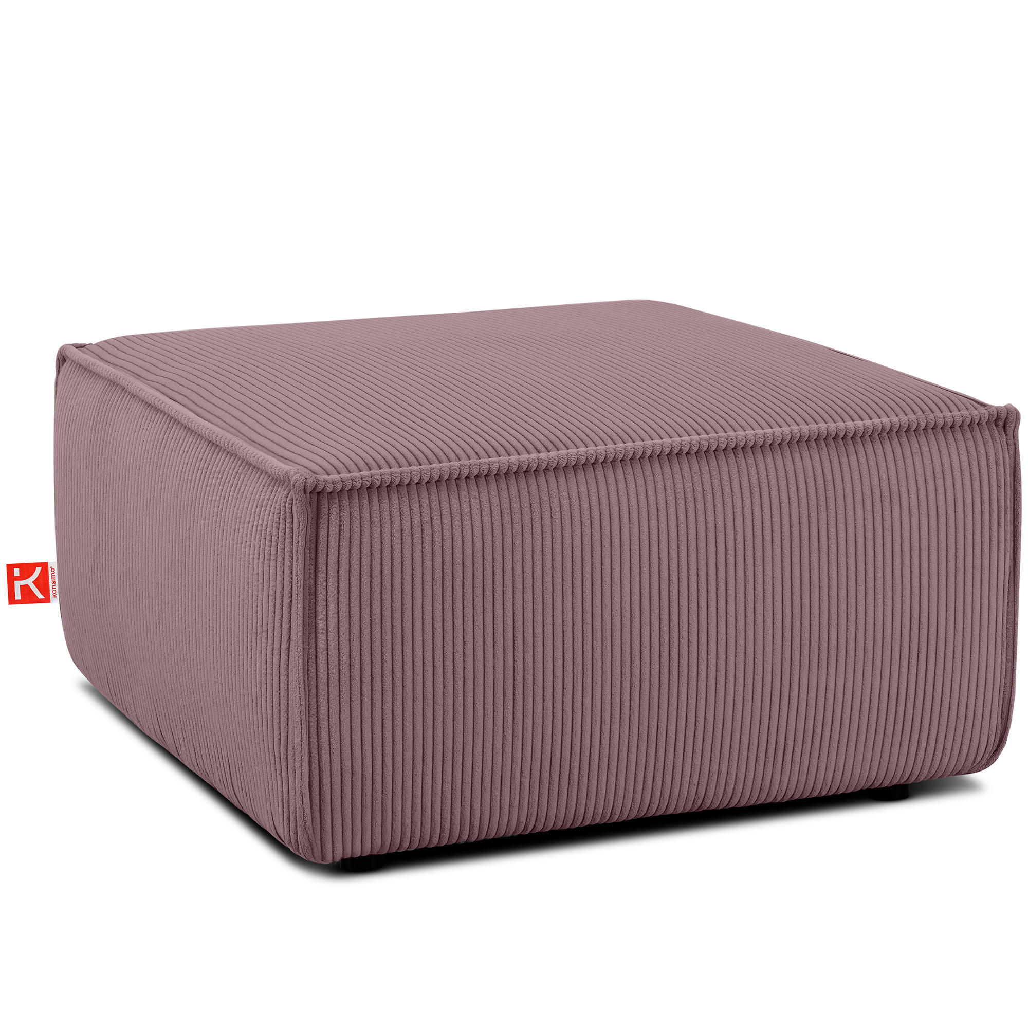 SITZPOUF NAPI gefederte Sitzfläche, hellviolett - Violett/Schwarz, Textil (83/45/83cm) - KONSIMO®