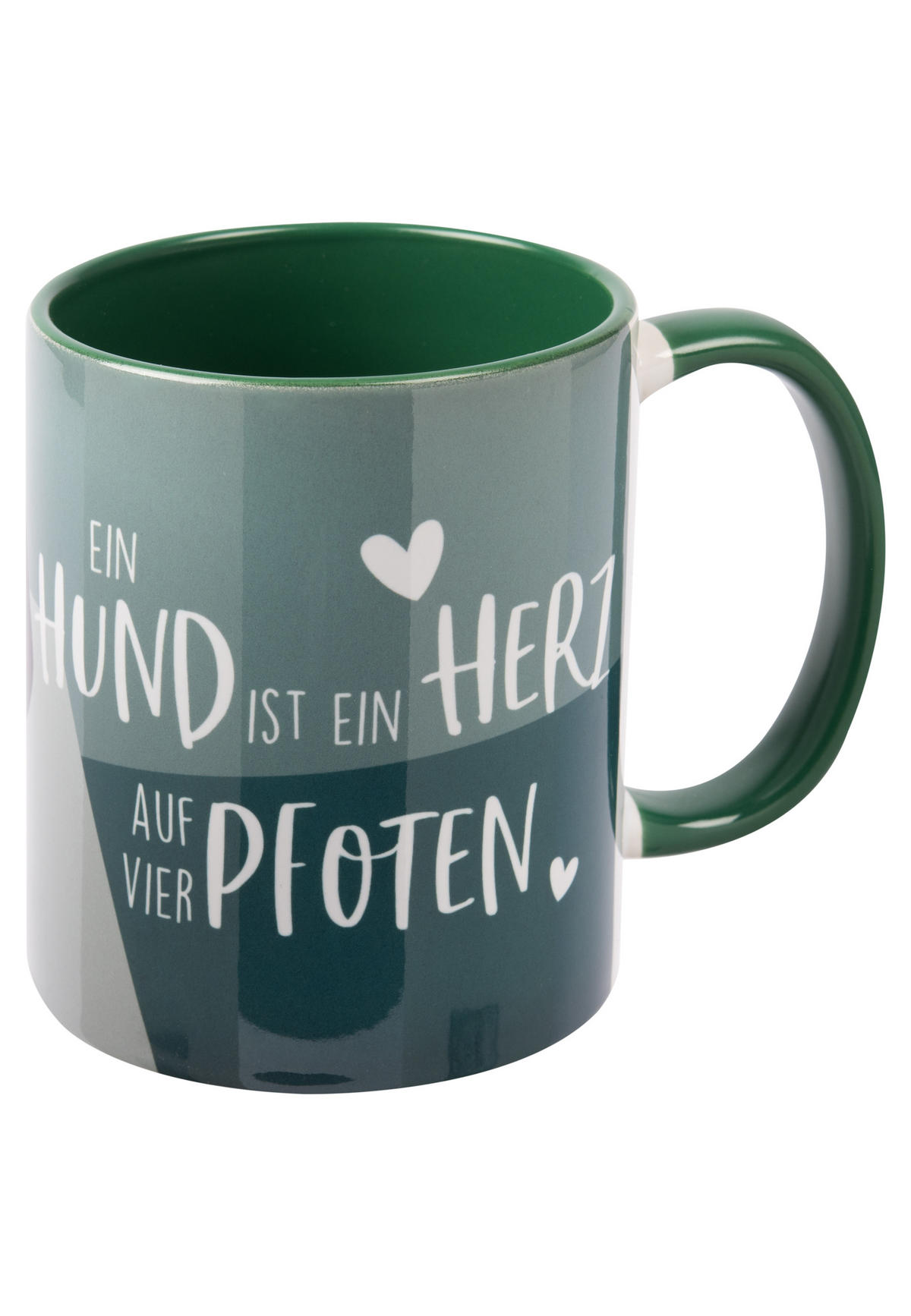 KAFFEEBECHER Dackel Ein Hund ist ein Herz auf vier Pfoten Grün 320 ml - Grün, Keramik (0.32L) - United Labels