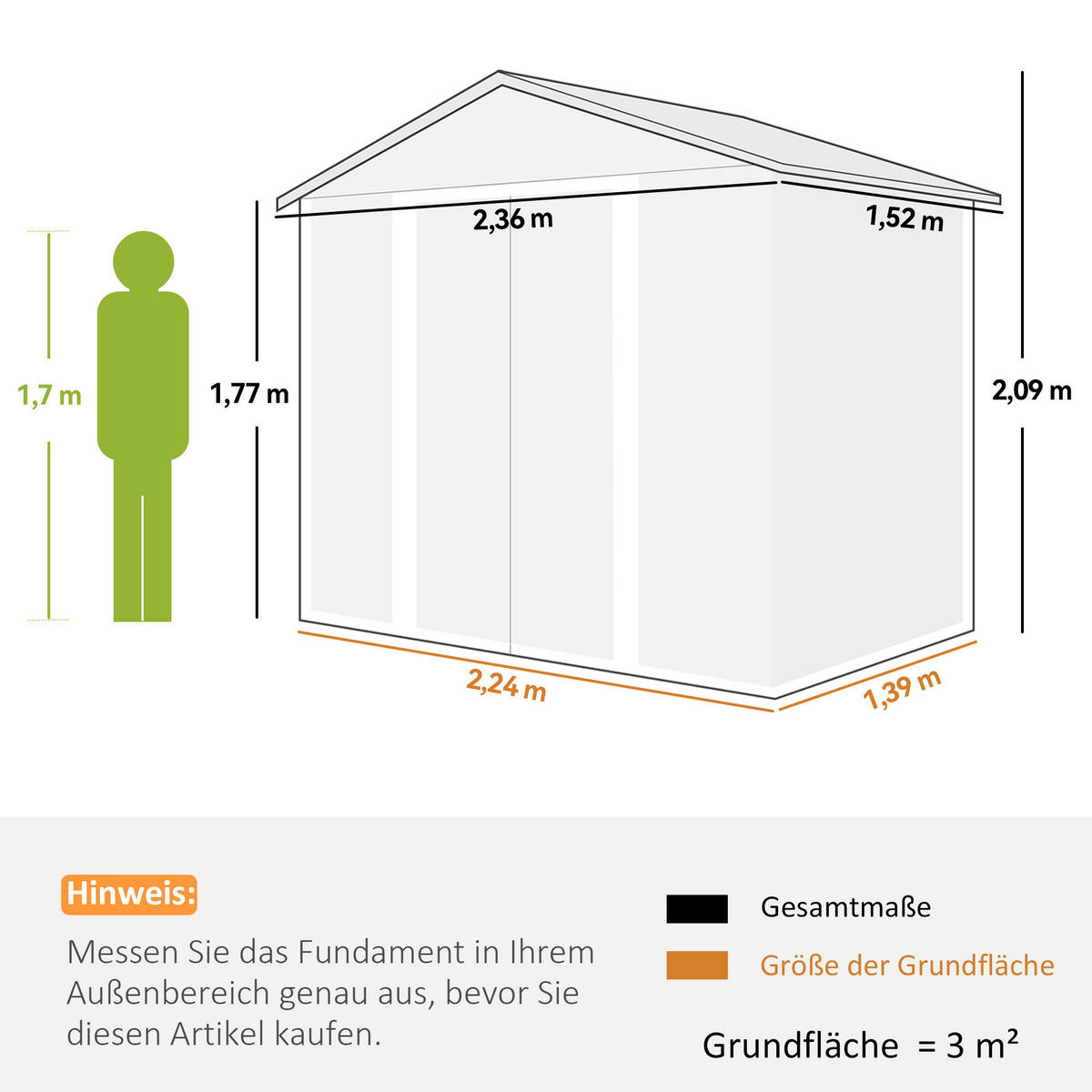 GARTENSCHUPPEN DE-08119 mit Doppelschiebetür & Fenster, Holzoptik Braun - Braun, Metall (152/208.7/235.7cm) - ComfortXL