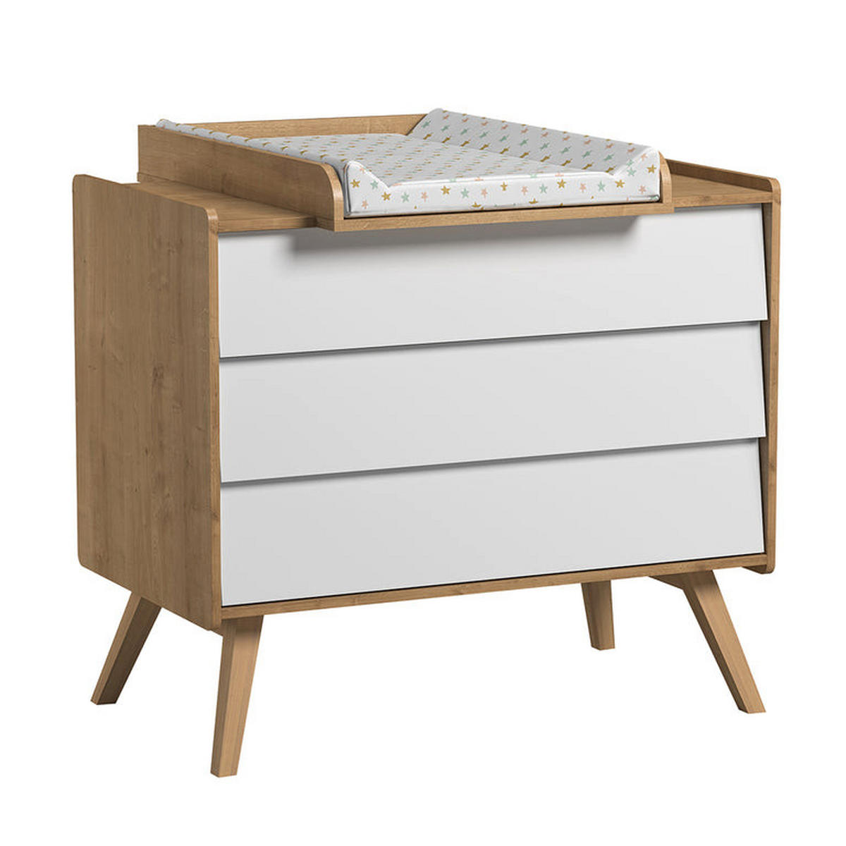 BABYZIMMER 3-teilig Weißes Holz - Weiß, Holzwerkstoff (125/103/65cm) - Petits-meubles