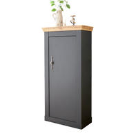 KOMMODE grau, Eiche Wotan, Landhaus 72cm, Highboard mit Soft-Close - Silberfarben/Eiche Wotan, Holzwerkstoff/Kunststoff (72/146/38cm) - Furn.Design