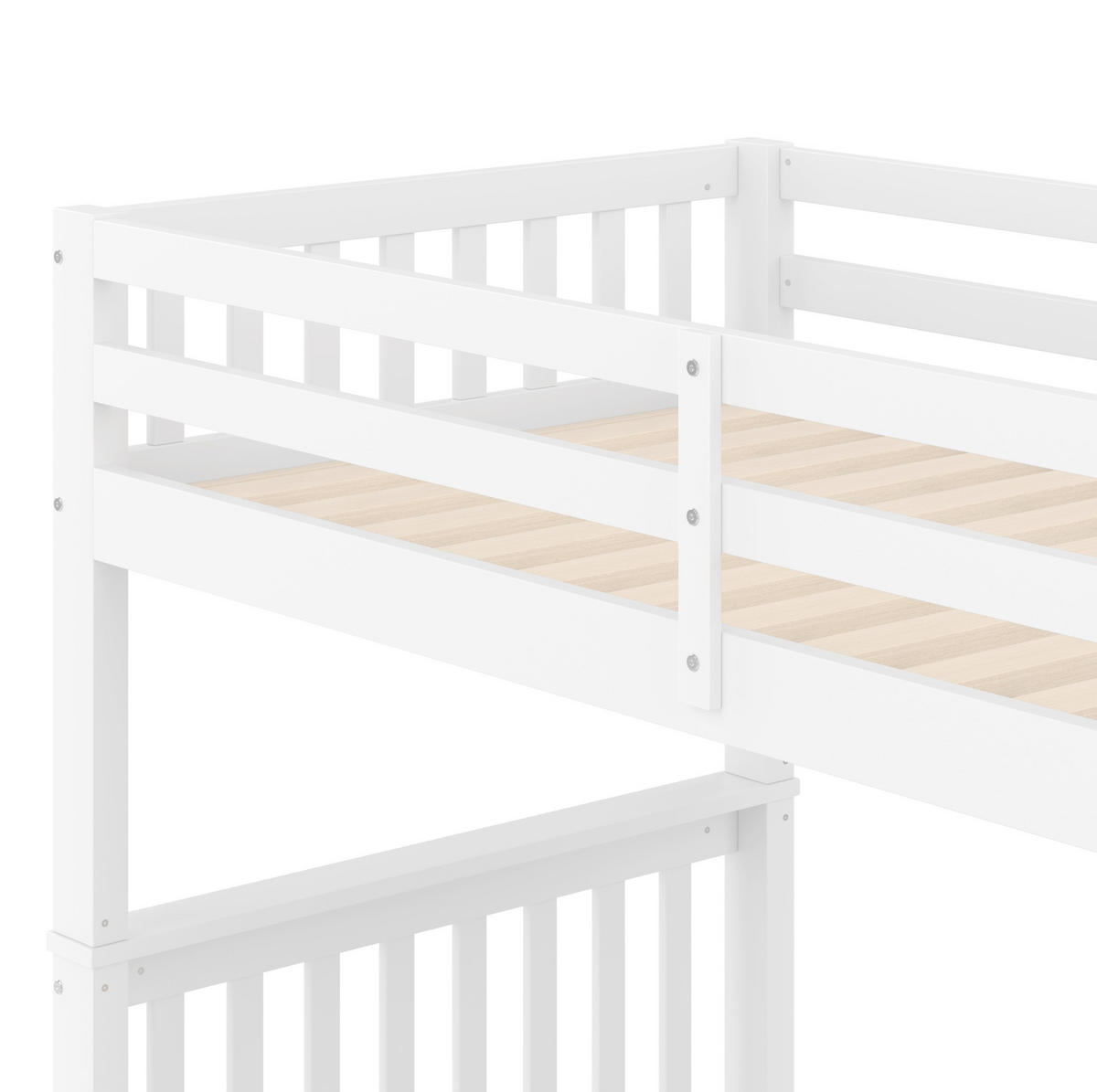 ETAGENBETT 90/200 cm aus Kiefer und MDF mit Treppenregal und 2 Schubladen Weiß - Weiß, Holz (90/200cm) - Modenvie