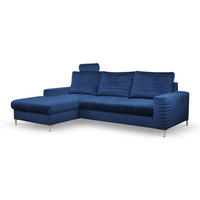 ECKSOFA NITRO L Blau (Velluto 25) - Blau, Holzwerkstoff (253/165cm) - Möblo