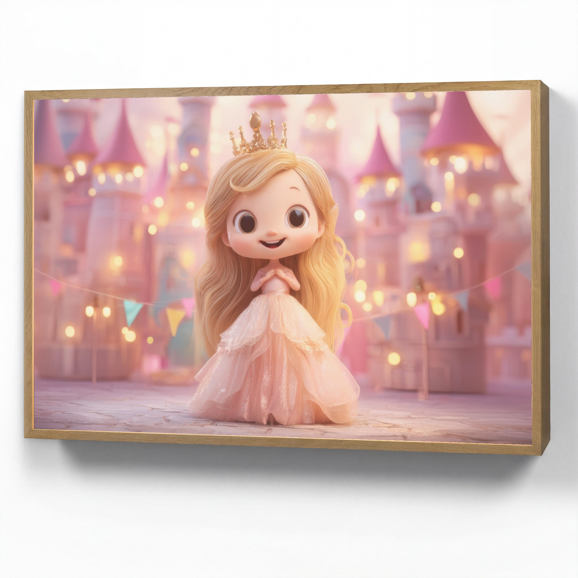 NACHTTISCHLAMPE MIT AKKU Prinzessin - Rosa - Schloss 100x70 cm - Rosa, Holzwerkstoff (8/100/70cm) - OnlyWow