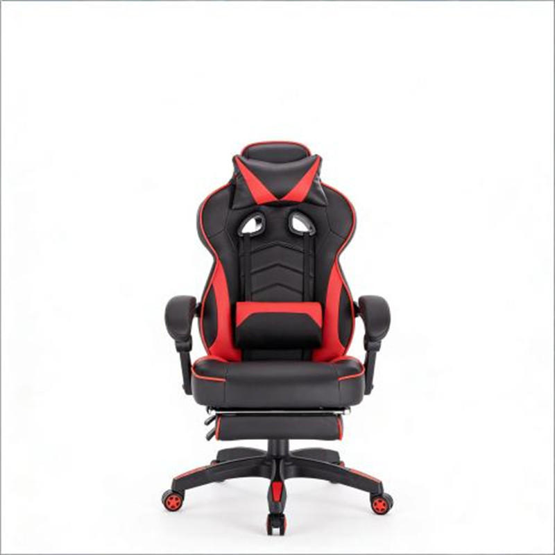 GAMINGSTUHL Ergonomisch Schwarz-Rot, höhenverstellbar & drehbar, Metall-Leder-Bezug, 70 x 46 x 128 cm - Rot, Metall (70/128/46cm) - Albatros