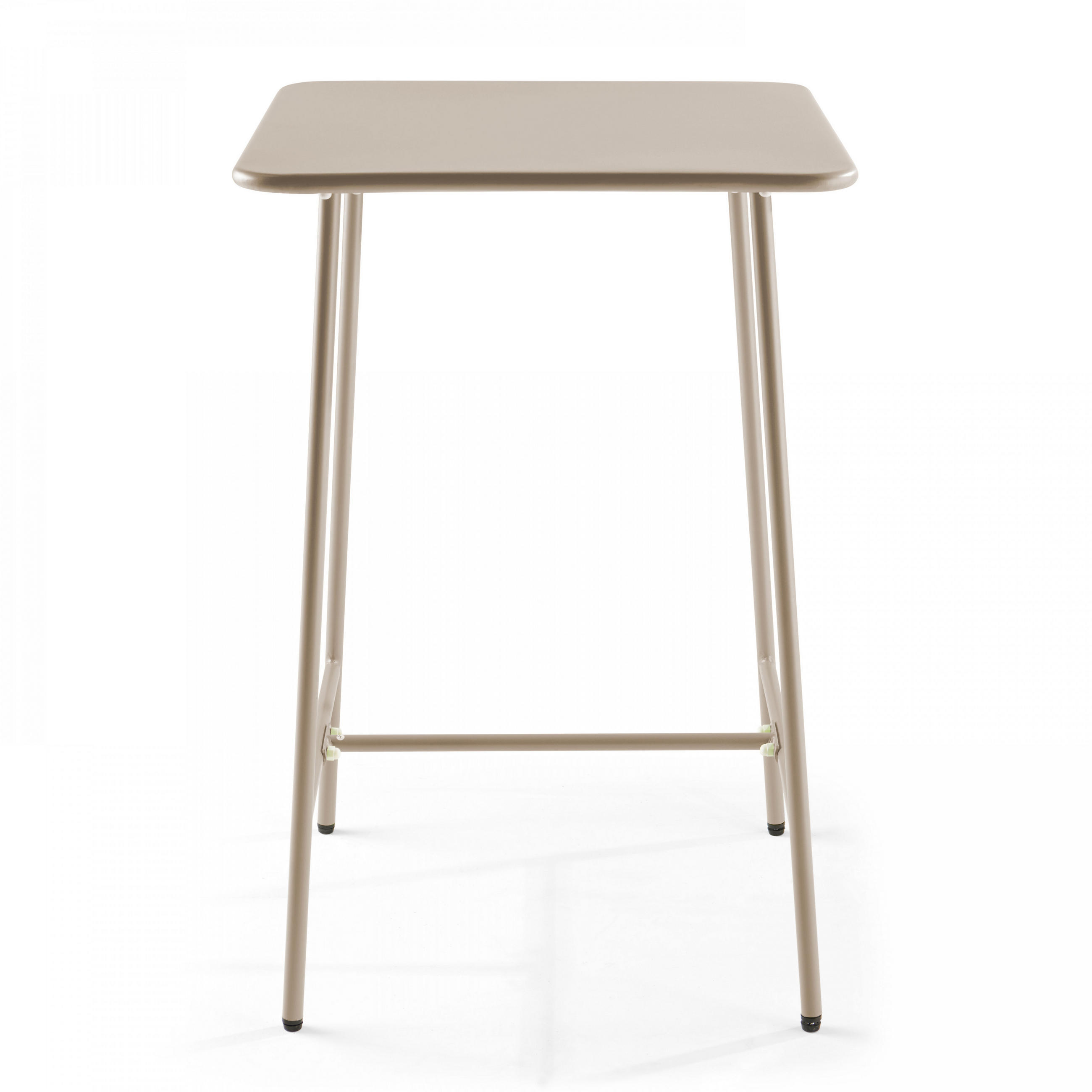 STEHTISCH, Taupe - Taupe, Metall (70/70/105cm) - Oviala