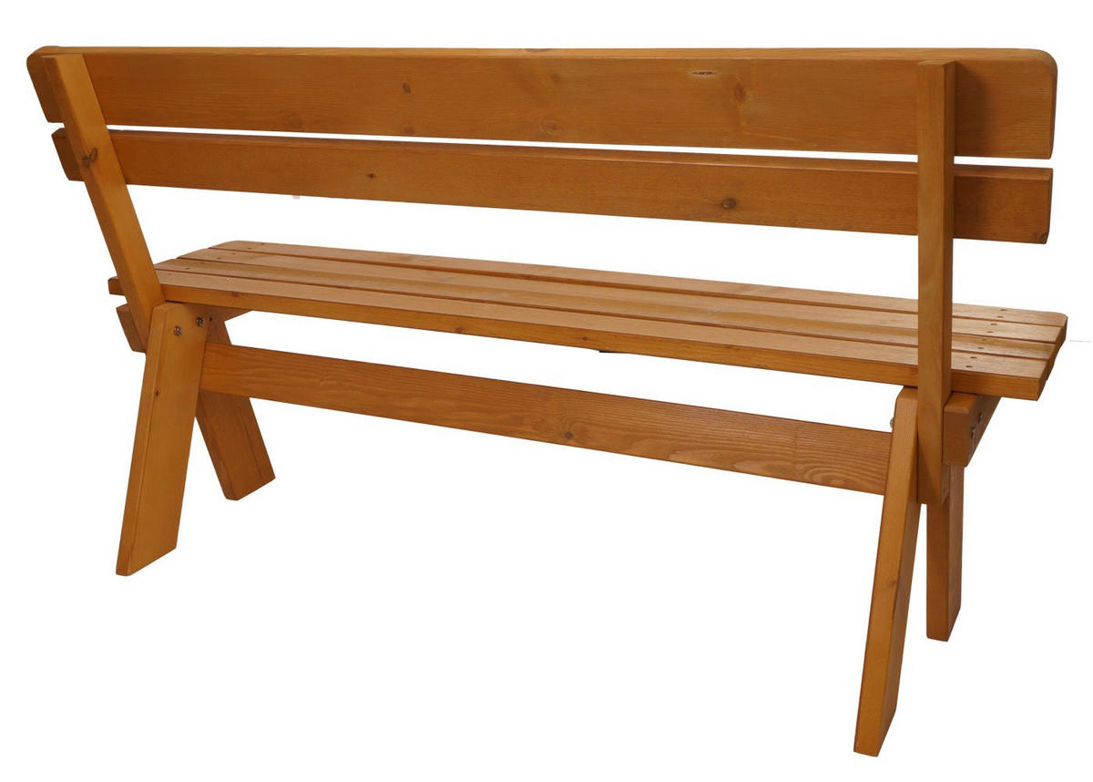 GARTENBANK 86x148x54cm Sitzhöhe 45cm Massiv-Holz 148cm Honigfarben - Gelb, Holz (148/86/54cm) - PROREGAL