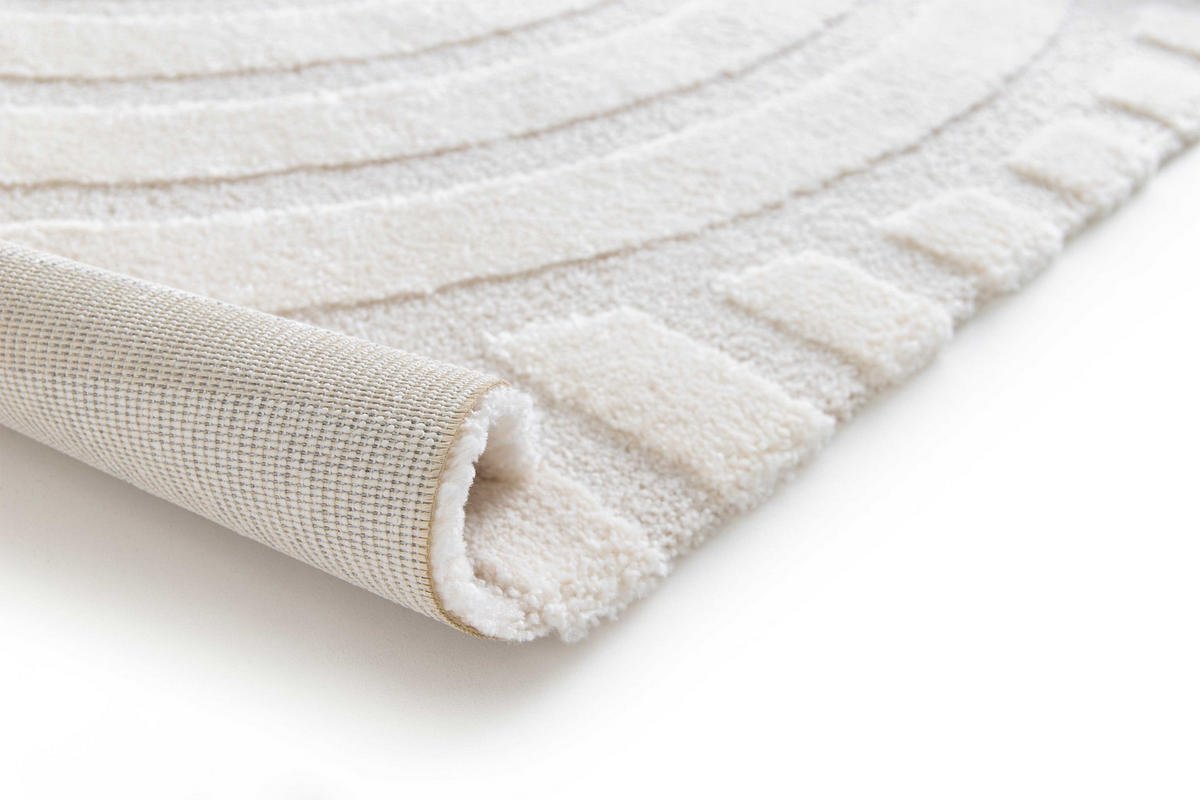 WEBTEPPICH Mit Relief In Weiß Snowy 120/170 cm - Weiß, Naturmaterialien/Textil (120/170cm) - Atticgo