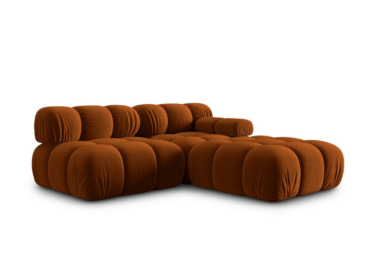 MODULARES-SOFA links Bellis aus Samt terrakotta 4 Sitzplätze - Terra cotta, Textil (94/63/282cm) - Micadoni