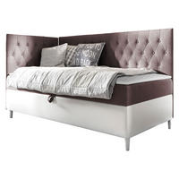 BOXBETT Filip Junior 3, Seite zum Öffnen des Bettkastens: Links - Weiß/Rosa, Holz (100/200cm) - MIRJAN24