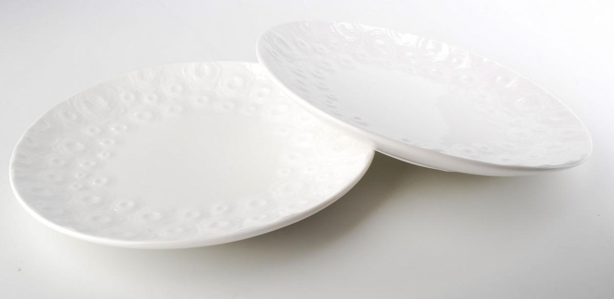 TELLER Rose Weiß 21/21/3 cm Keramik - Weiß, Keramik (21cm) - Mondex