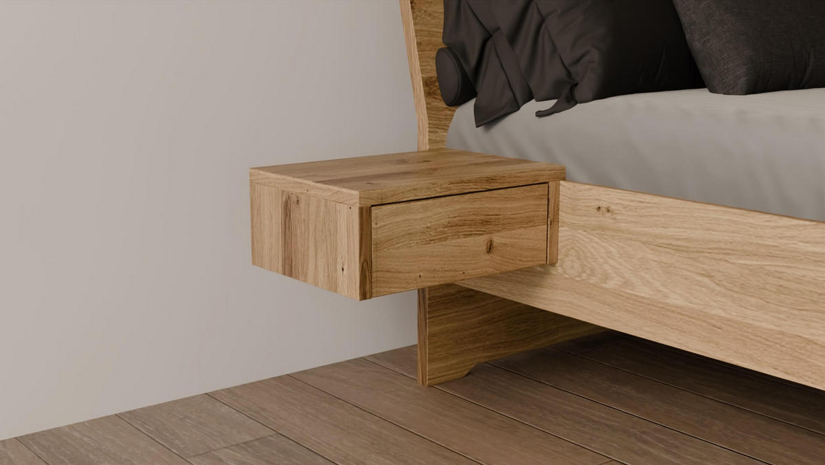 SCHWEBEBETT 100/220 cm aus Wildeiche - Braun, Holz (100/220cm) - MeinMassivholz