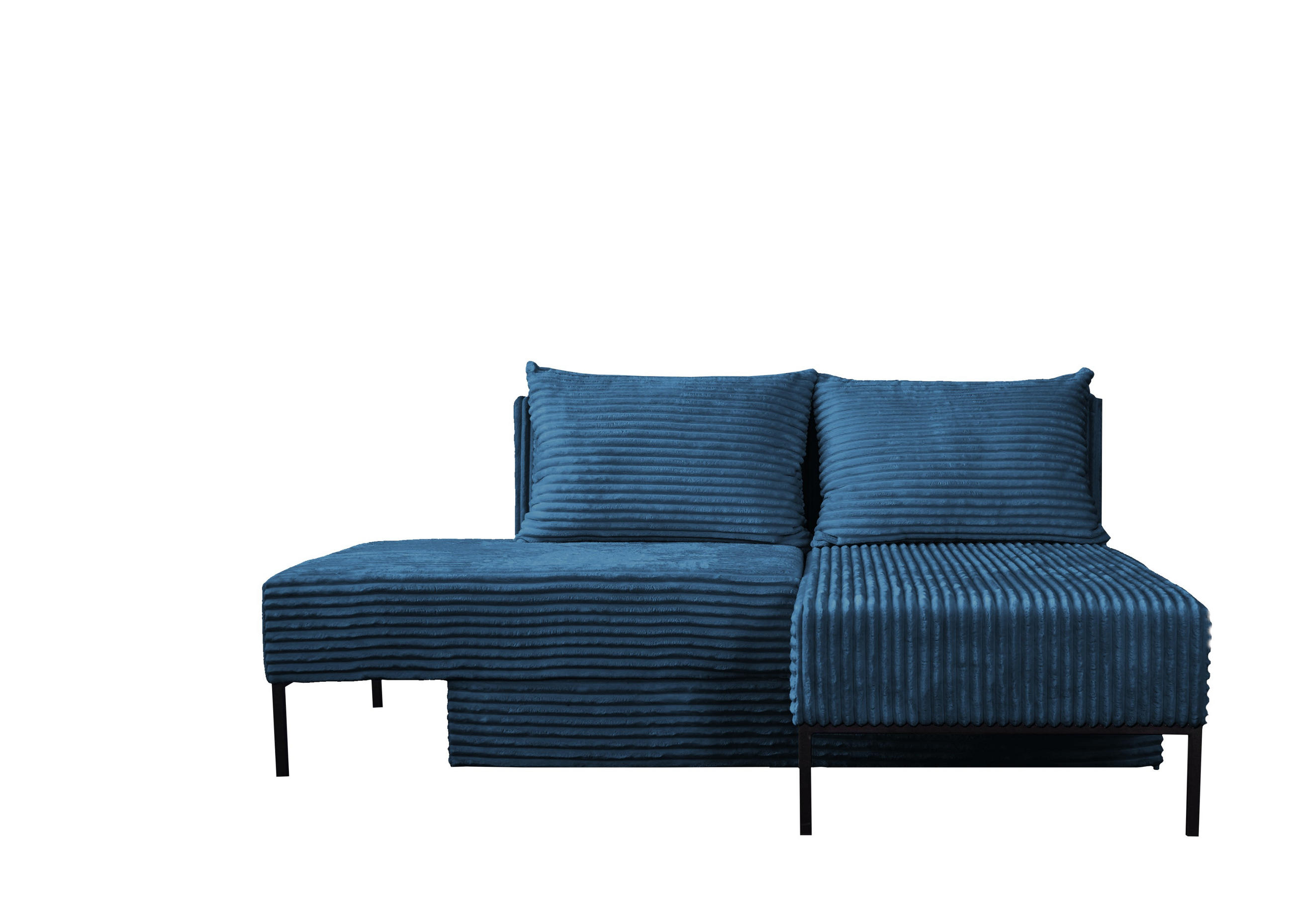 ECKSOFA Mit Schlaffunktion MOOKA 4in1-Multifunktions-System Stoff Velo Rechts Dunkelblau - Dunkelblau, Holz/Textil (145/160cm) - Kaiser Möbel
