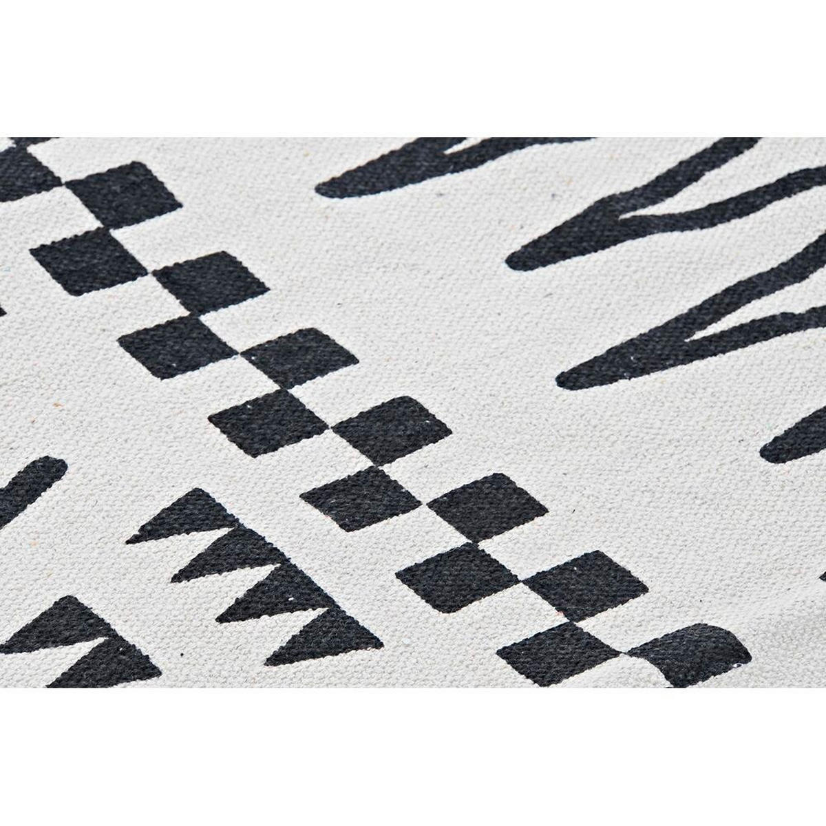 TEPPICH Schwarz Weiß Ikat (120 x 180 x 0,7 cm) - Multicolor, Textil (120/180cm) - DKD Home Decor