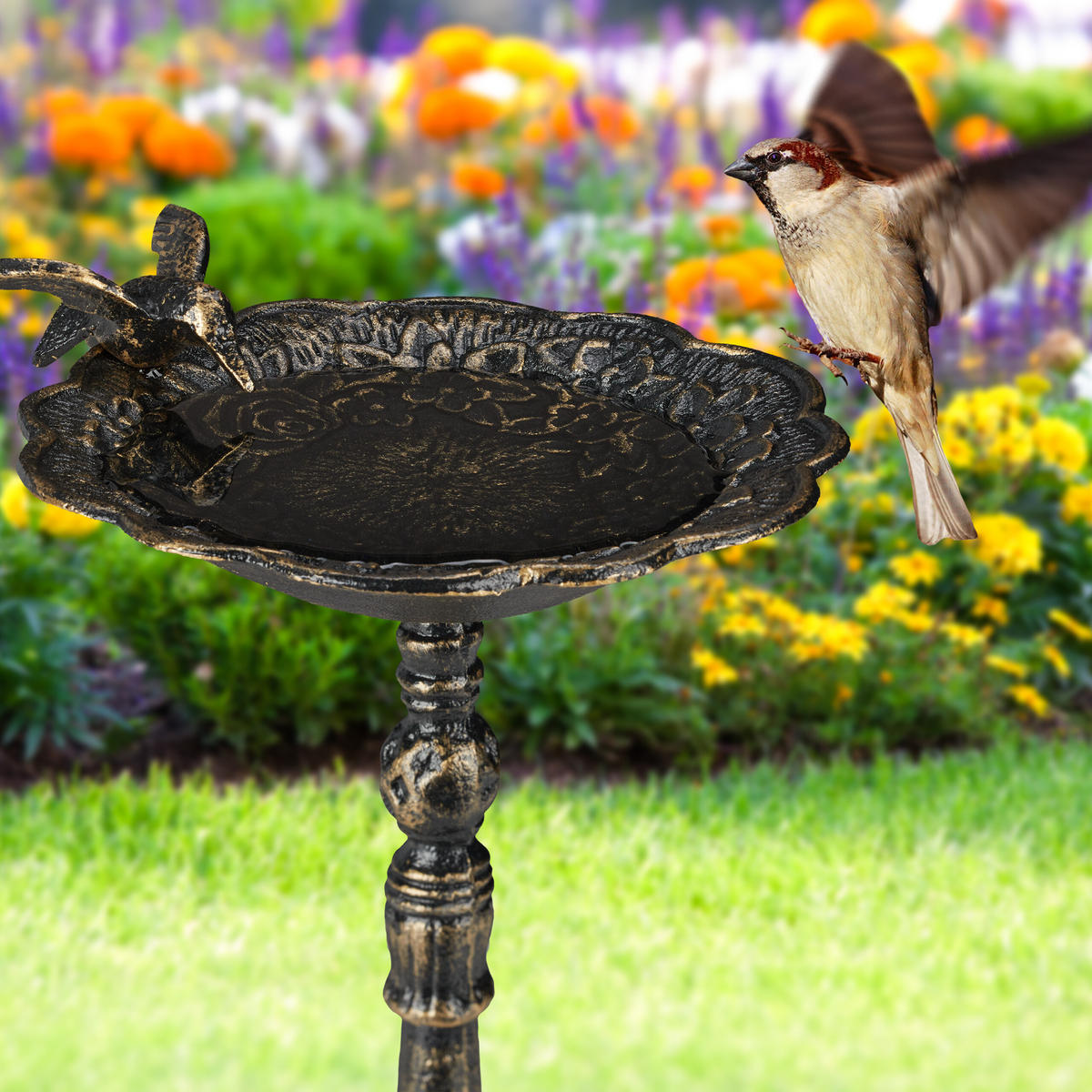 VOGELTRÄNKE - Weiß, Metall (20/40/18cm) - Relaxdays