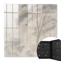 SCHLÜSSELBOX Schwarz 30x30 cm- Türöffnung nach rechts - ätherische Wald - Grau, Metall (30/30/5cm) - TULUP