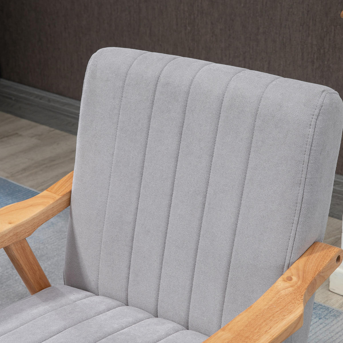 SESSEL Polyester Samtoptik mit Armlehnen 68/74/82 cm Hellgrau - Hellgrau, Textil (74/82/68cm) - Redom