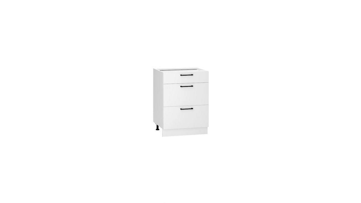 UNTERSCHRANK D60S3 ( S1600/12 ) – BONO – 3 Schubladen für effiziente Organisation – Gold / Eiche - Eichefarben, Holzwerkstoff (60/82/51cm) - ROYAL24_MARKT