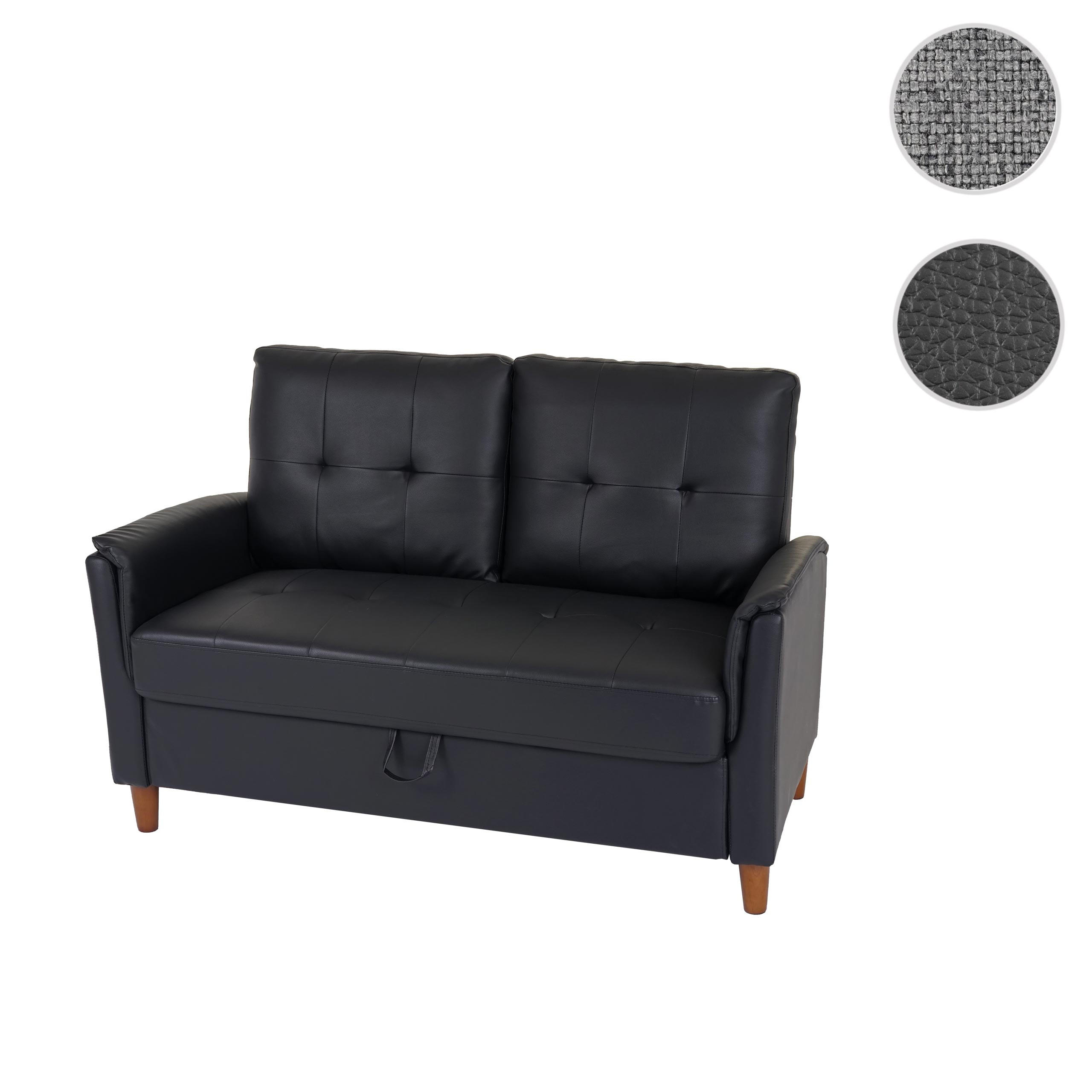 2-SITZER SOFA Schwarz - Schwarz, Textil (135/87/78cm) - MCW