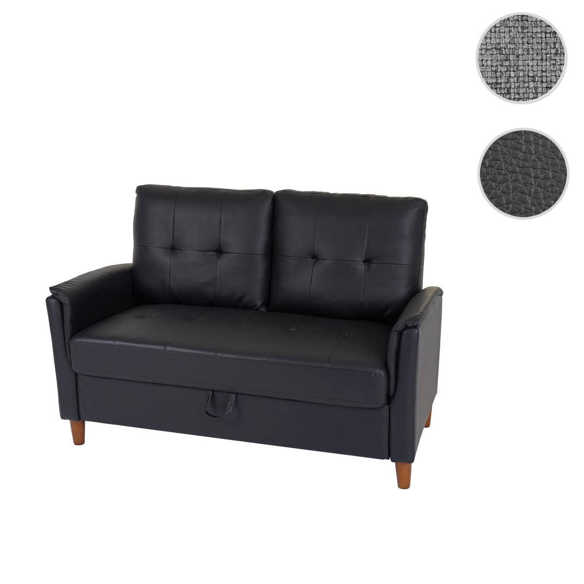 2-SITZER SOFA Schwarz - Schwarz, Textil (135/87/78cm) - MCW