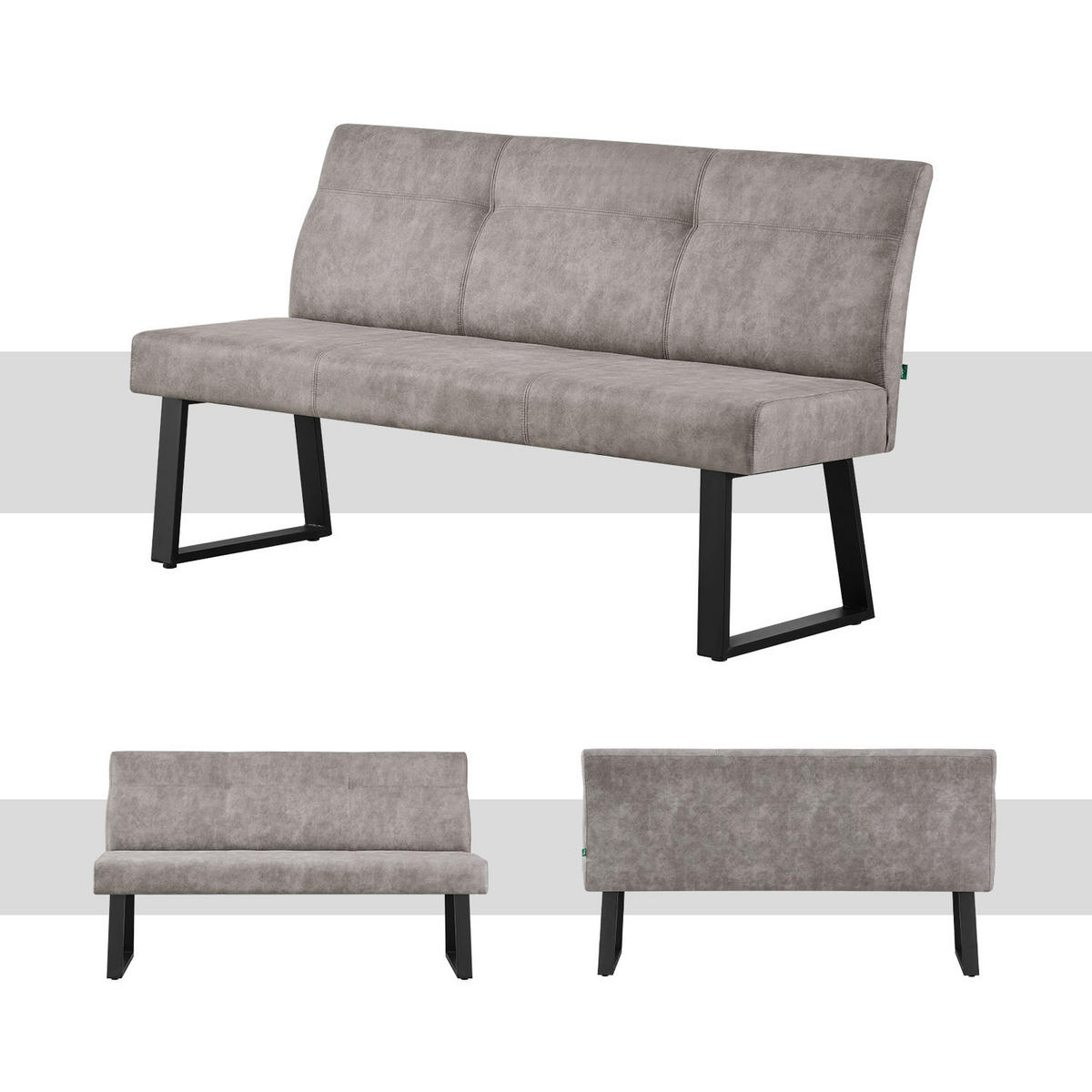 SITZBANK JOY - Grau, Metall (160/89/65cm) - DUBI Möbel