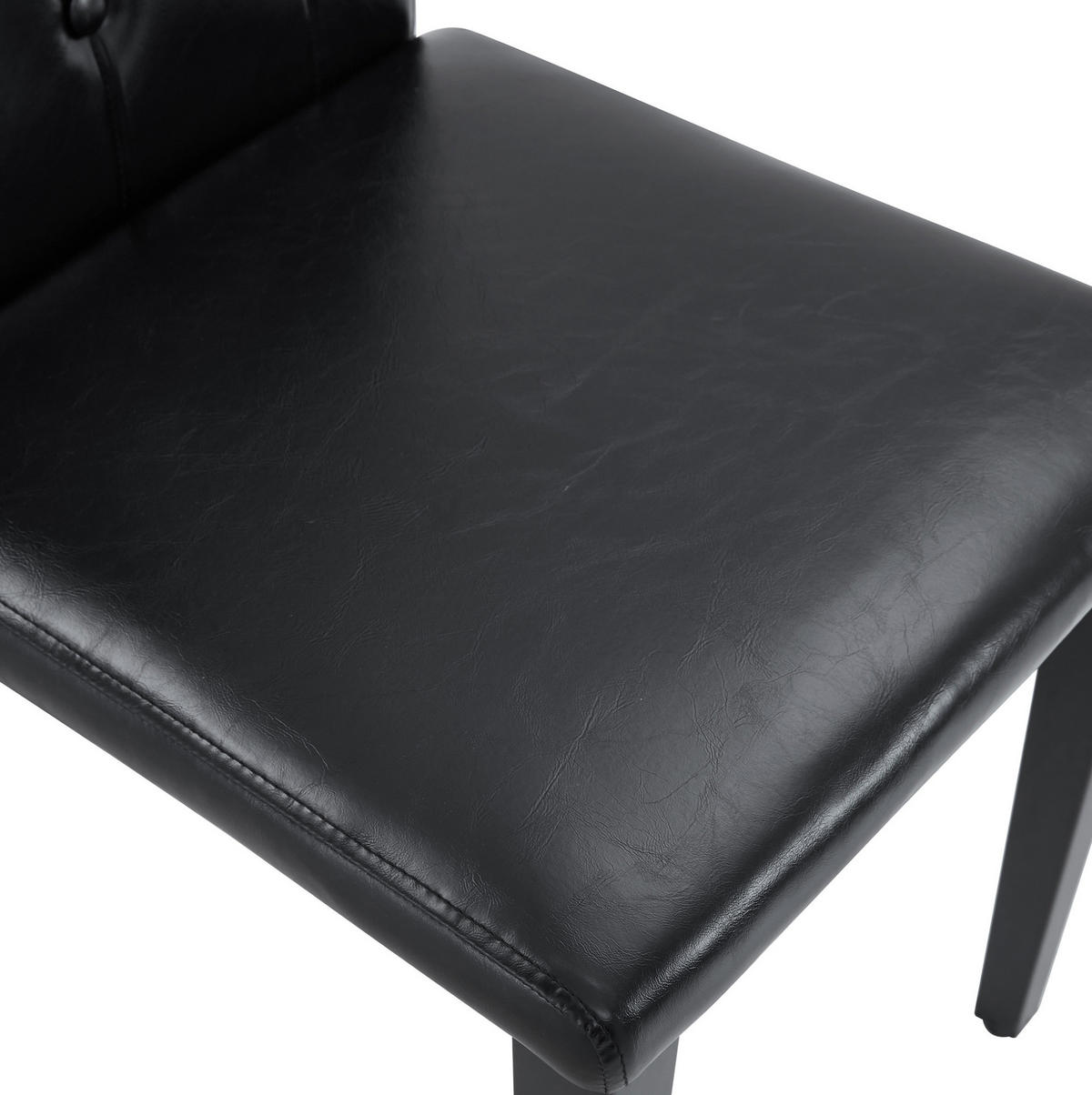 ESSZIMMERSTUHL 4er-Set mit Rautensteppung Schwarz PU Metall - Schwarz, Metall (46/89/42.1cm) - Meubliv