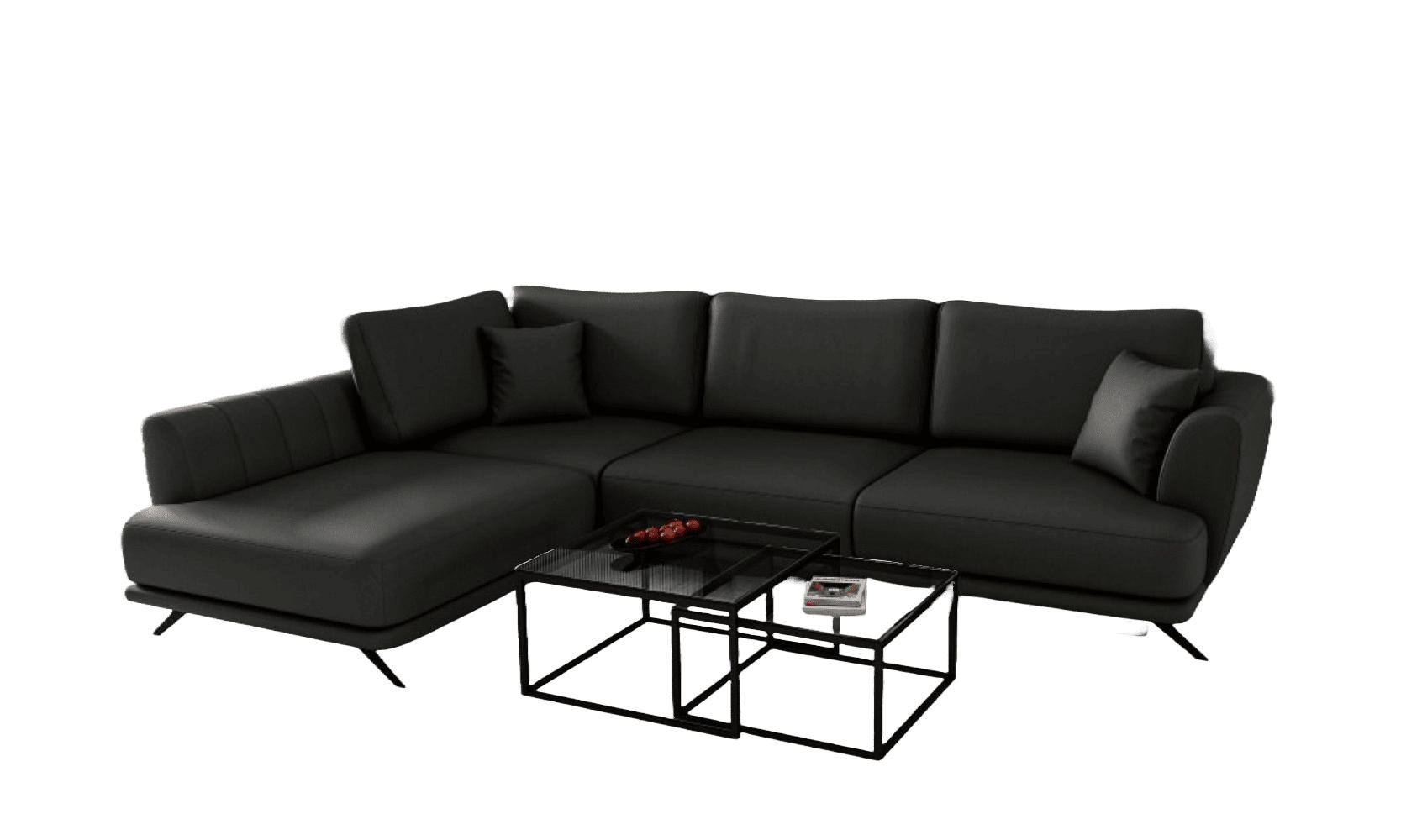 Eltap Ecksofa Schwarz 276x191 cm