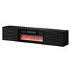 TV-LOWBOARD Tula mit Kamin - Schwarz, Holzwerkstoff (183/37/35cm) - MIRJAN24