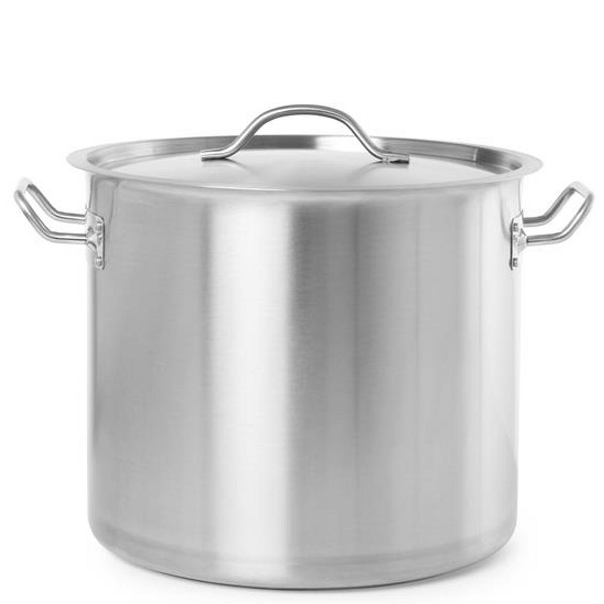 BUDGET Line Topf mit Deckel, 50 l Durchmesser 400 x 400 mm (Höhe) - Hendi 834701 - Schwarz/Weiß, Metall (25/30/25cm) - Hendi