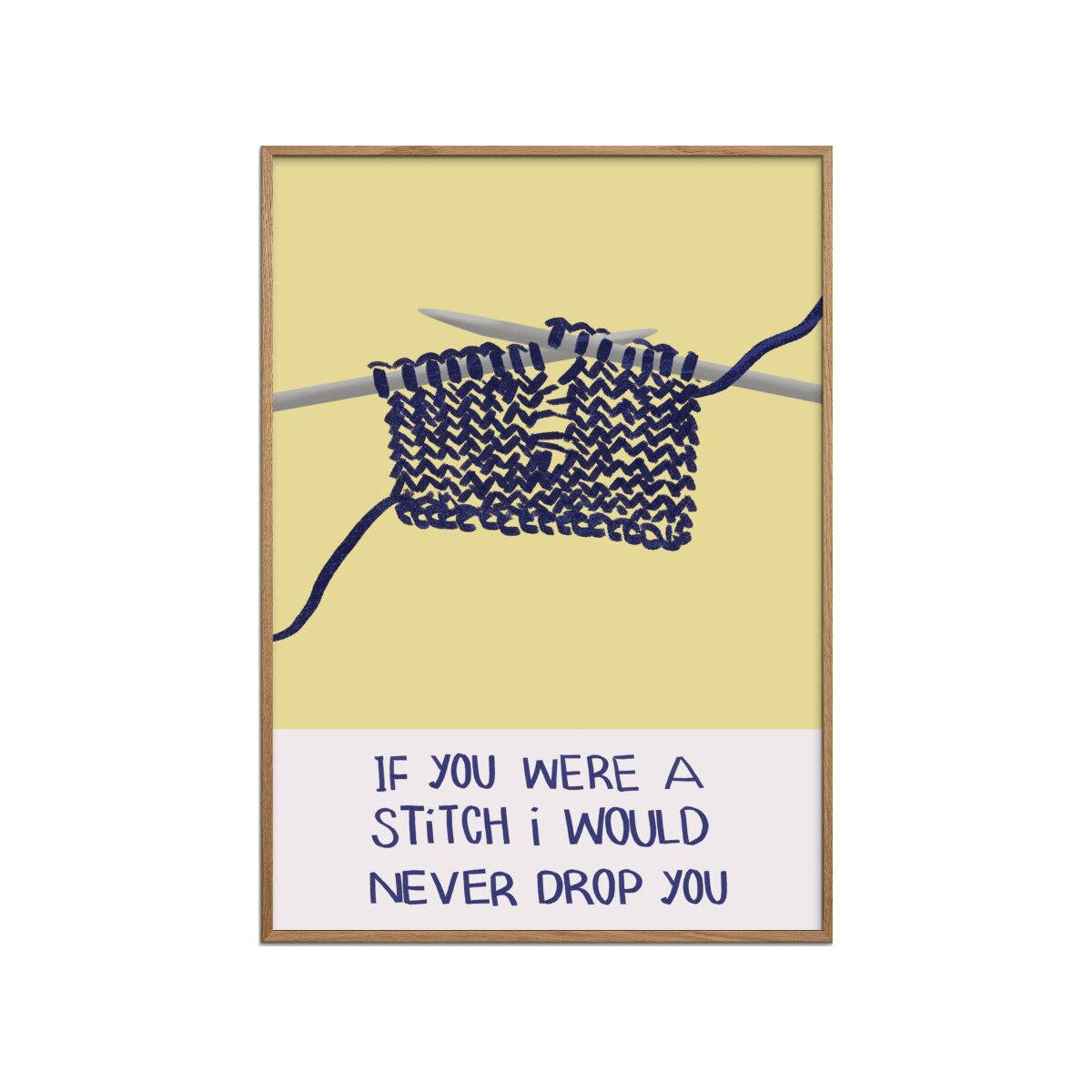 POSTER mit Rahmen Charlotte Trudgett - Dropped Stitches - Eichefarben/Gelb, Holz/Papier (30/40cm) - Poster&Frame