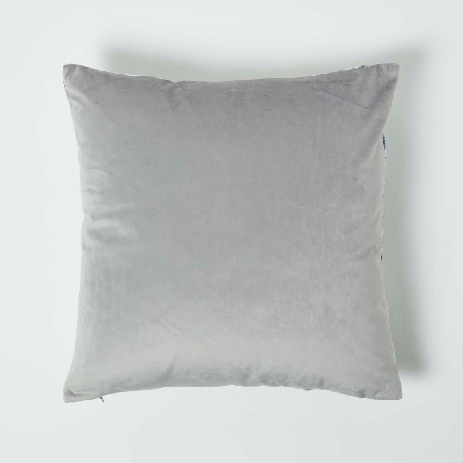 KISSENHÜLLE Floral Garden – Samt grün 46/46 cm - Grün, Textil (46/46cm) - Homescapes