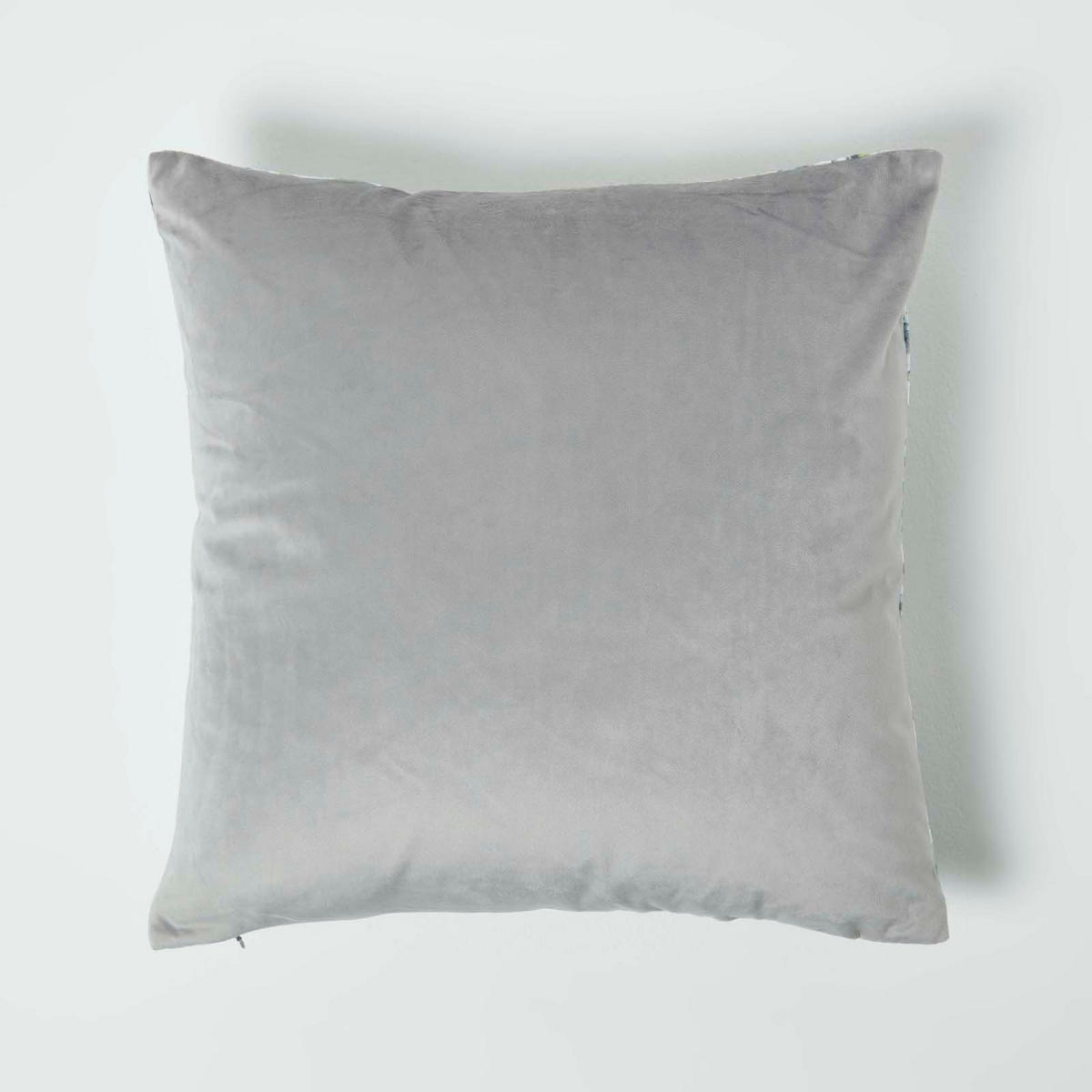 KISSENHÜLLE Floral Garden – Samt grün 46/46 cm - Grün, Textil (46/46cm) - Homescapes