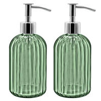 SEIFENSPENDER 2-teiliges Set Glas Hellgrün 400 ml - Hellgrün, Glas (5/18/5cm)