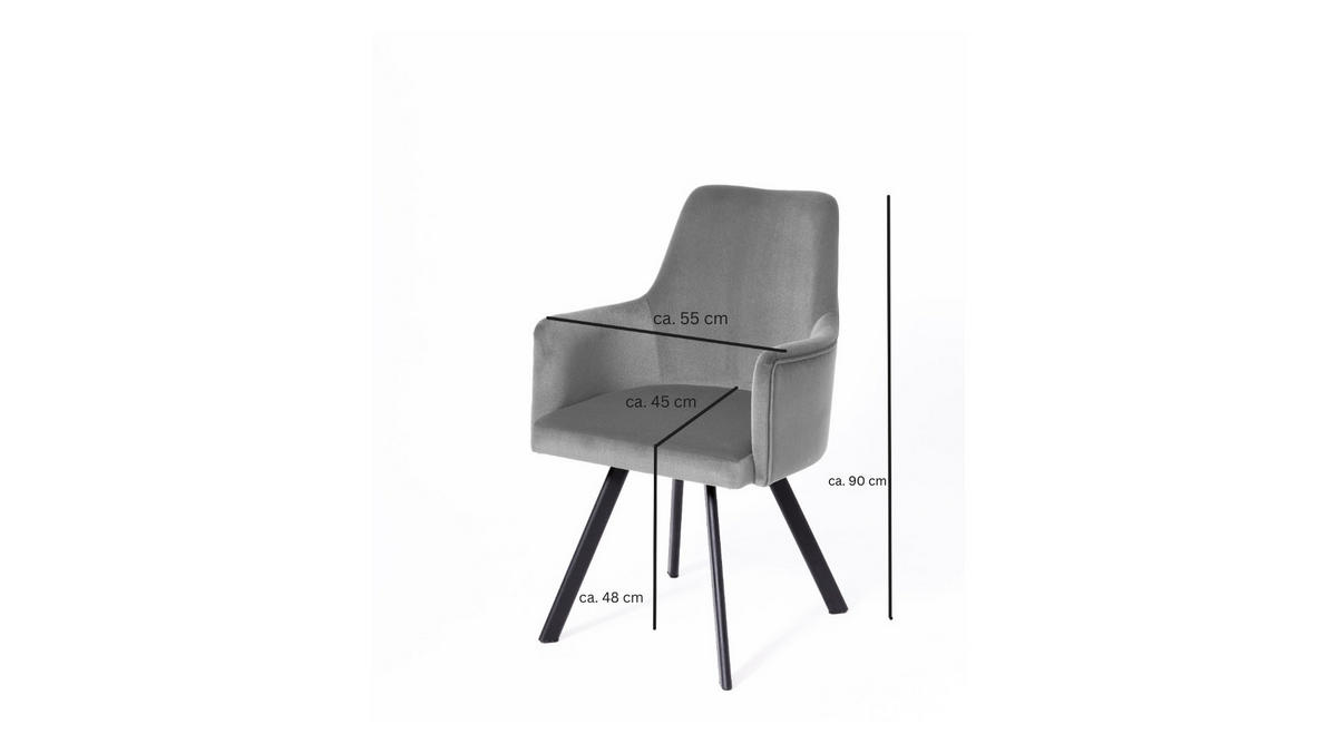 ARMLEHNENSTUHL Sello grün mit S-Fuß drehbar - Schwarz/Grün, Textil/Metall (55/90/58cm) - INKA furniture