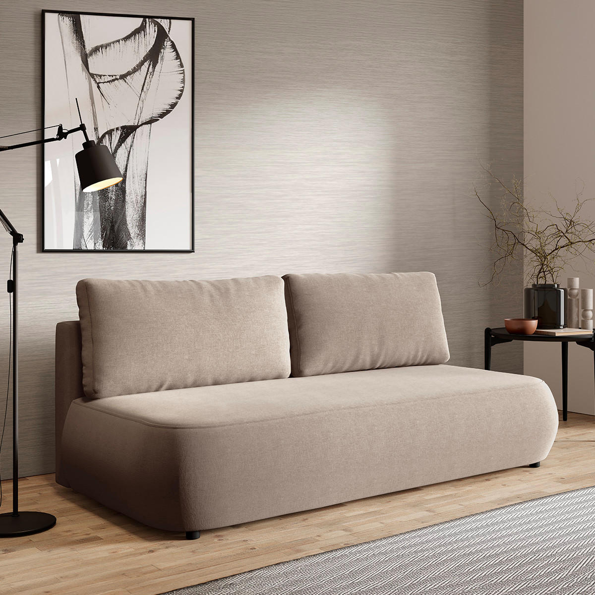 SOFA Antonio 3 Sitzplätze Beige - Beige, Holz (210/82/106cm) - Petits-meubles