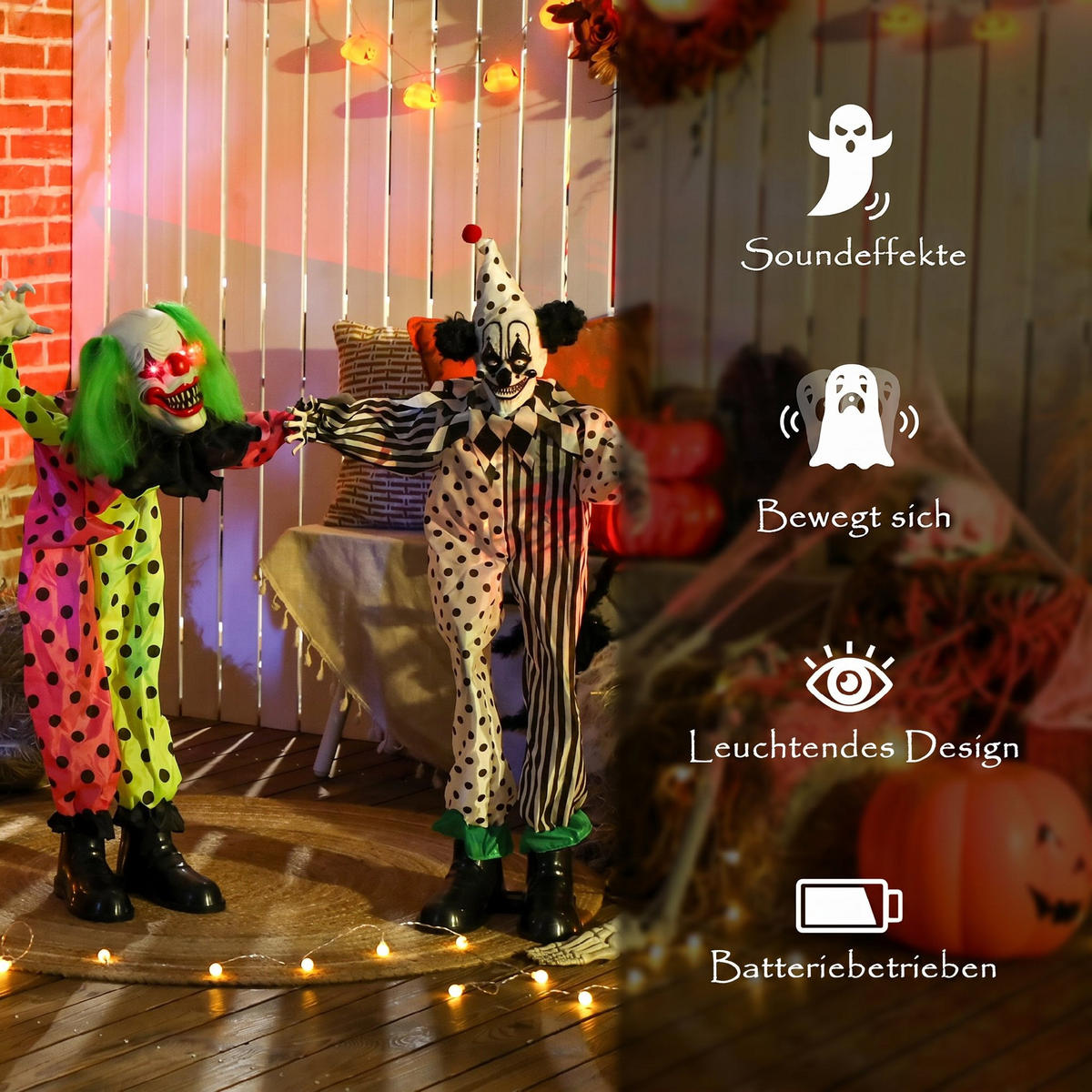 HALLOWEEN-DEKORATION Polyetser Mehrfarbig - Multicolor, Textil (33/180/40cm) - Outsunny