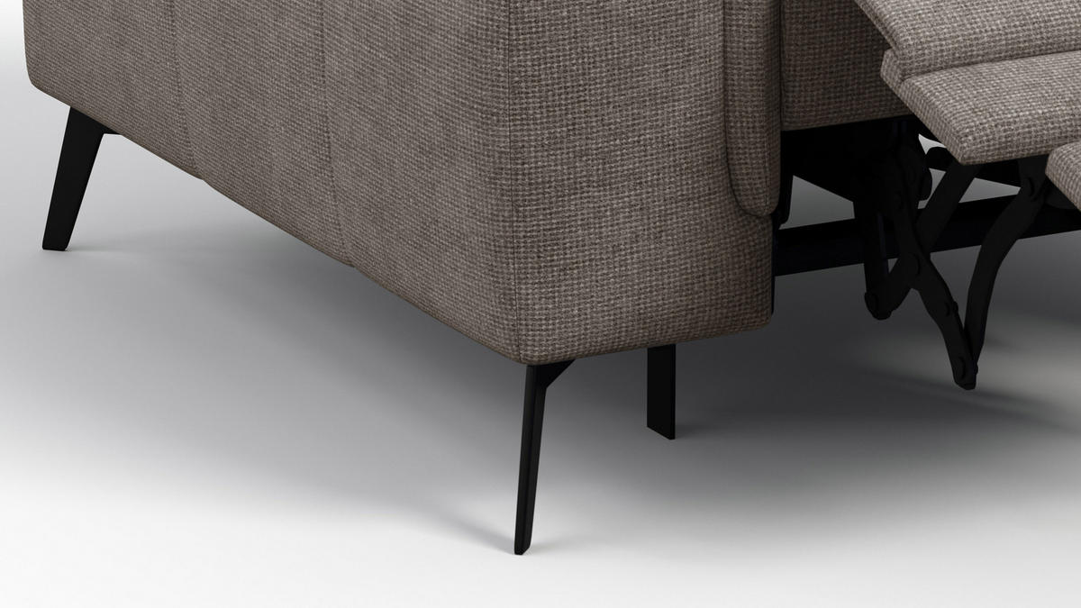 SESSEL FIERO mit Relaxfunktion, taupe - Taupe/Schwarz, Holzwerkstoff/Textil (114/82/103cm) - Courtois Laville