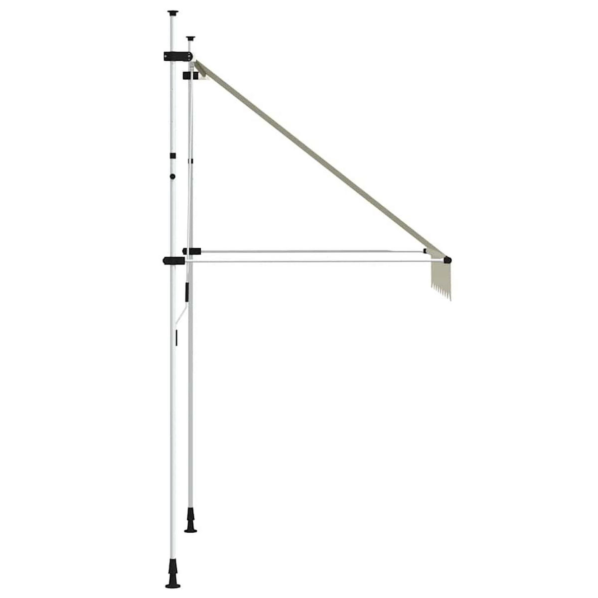 EINZIEHBARE Markise Handbetrieben 150 cm Cremeweiß - Creme, Textil (150/1/1cm) - furnicato