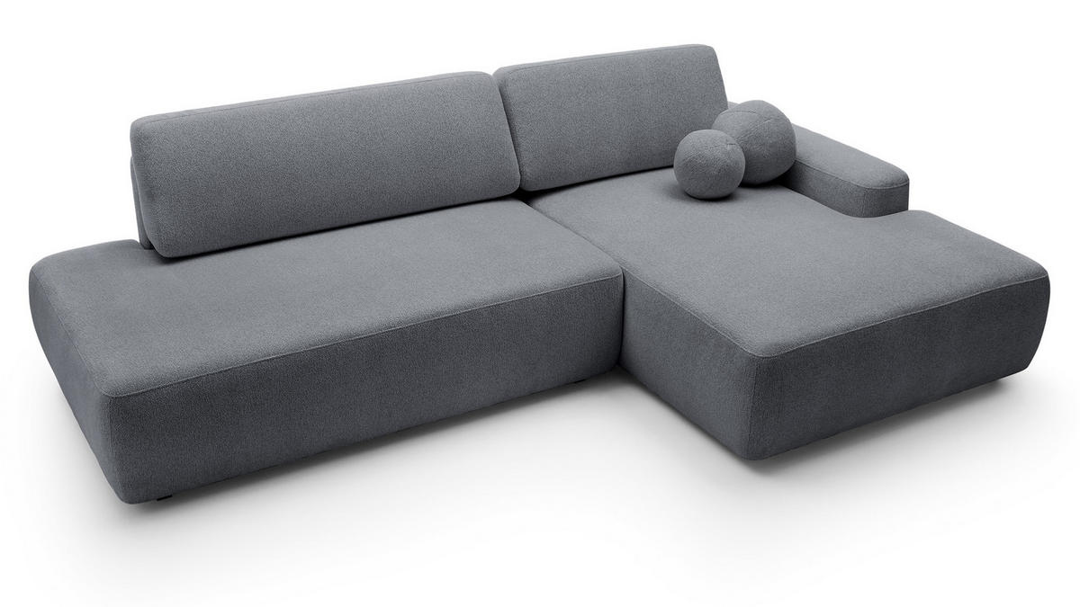ECKSOFA 275 cm mit Schlaffunktion Orea O, Rechts, Dunkelgrau - Dunkelgrau, Holz (164/276cm) - Emporius