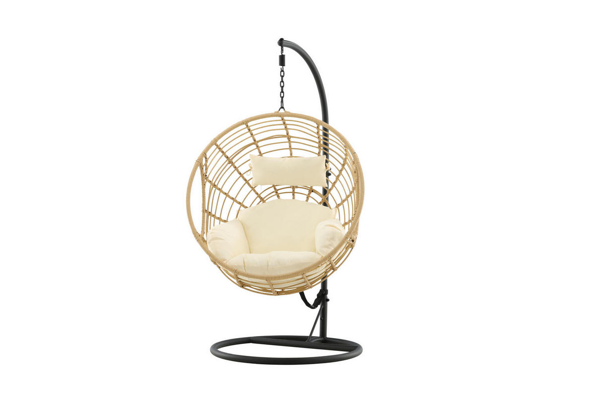 HÄNGESESSEL VIGA Beige 105x160x186 cm - Beige, Metall (105/186/160cm) - FURNLUX