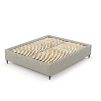POLSTERBETT Larch Beige Grau 120/200 cm im Chenille-Stoff - Beige/Schwarz, Holz/Holzwerkstoff (120/200cm) - Maison de Reve