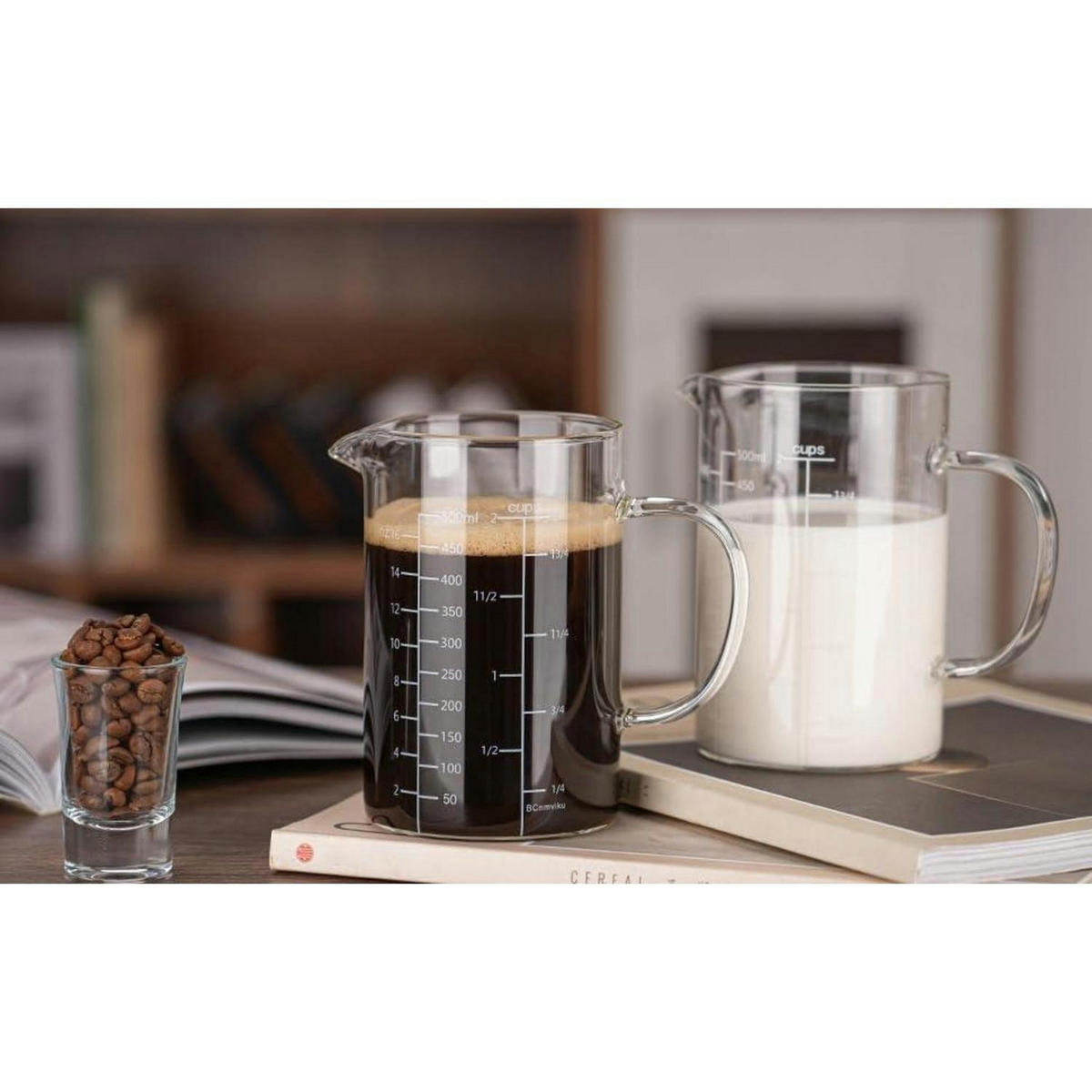 MESSBECHER Glas 500ml mit Ausguss und Skalen - Transparent, Glas (0.5L)