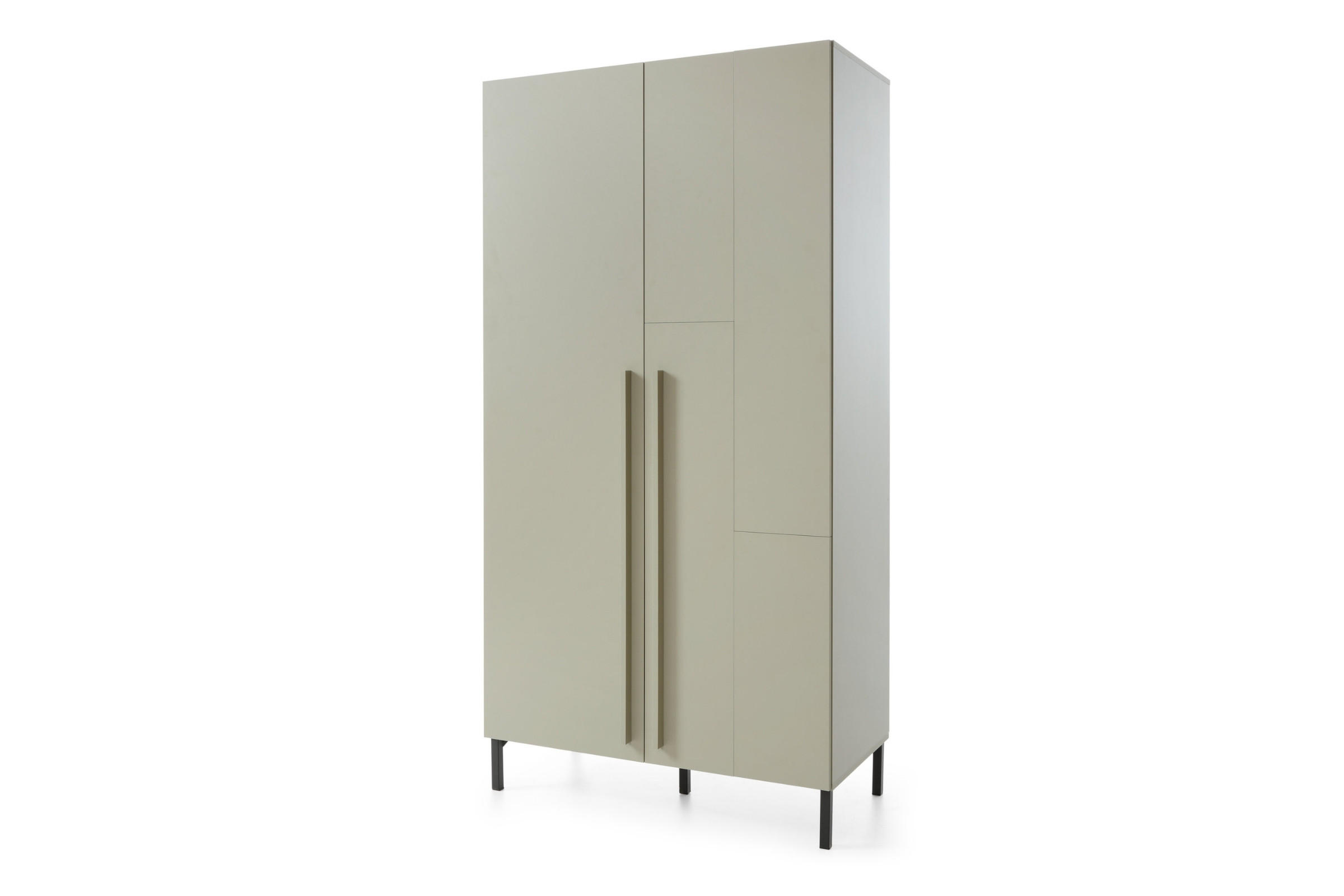 KINDERKLEIDERSCHRANK SORENTO 02 100/50/195 in Eukalyptus/Baltic Düne Eiche/Schwarzer Onyx - Eukalyptusholzfarben/Eichefarben, Holzwerkstoff (100/195/50cm) - Deine Möbel 24