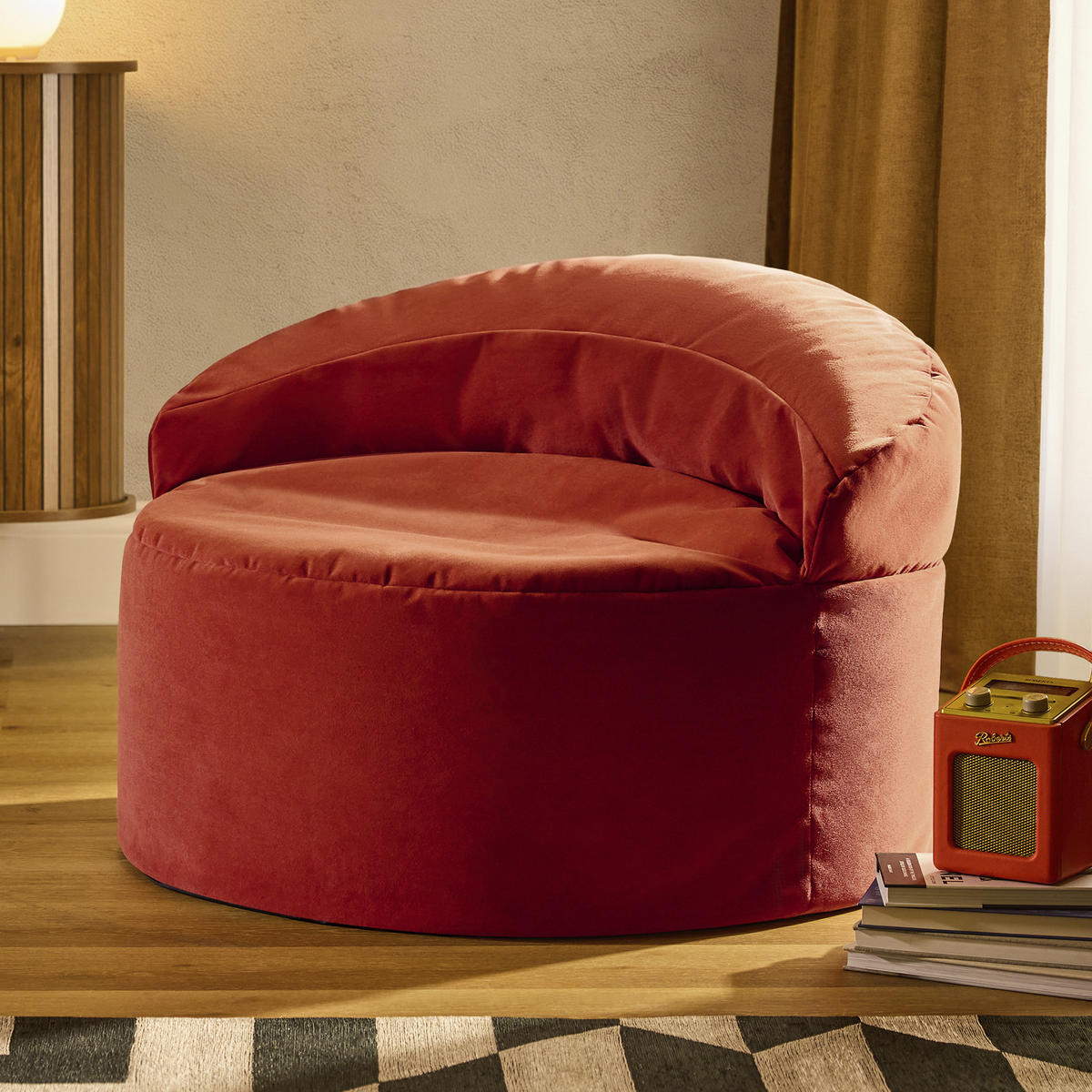 SITZSACK aus Samt Orb - Terracotta, Textil (86/61/86cm) - icon